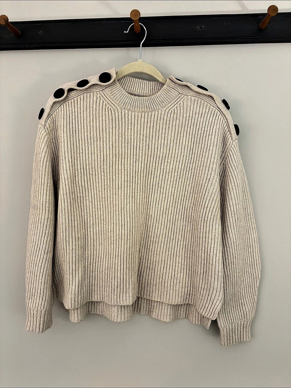 AllSaints Faye Slash Neck Jumper Cream XS